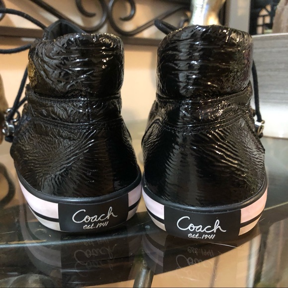 Coach Gwendolyn crinkled patent leather mid-tops - Picture 4 of 8